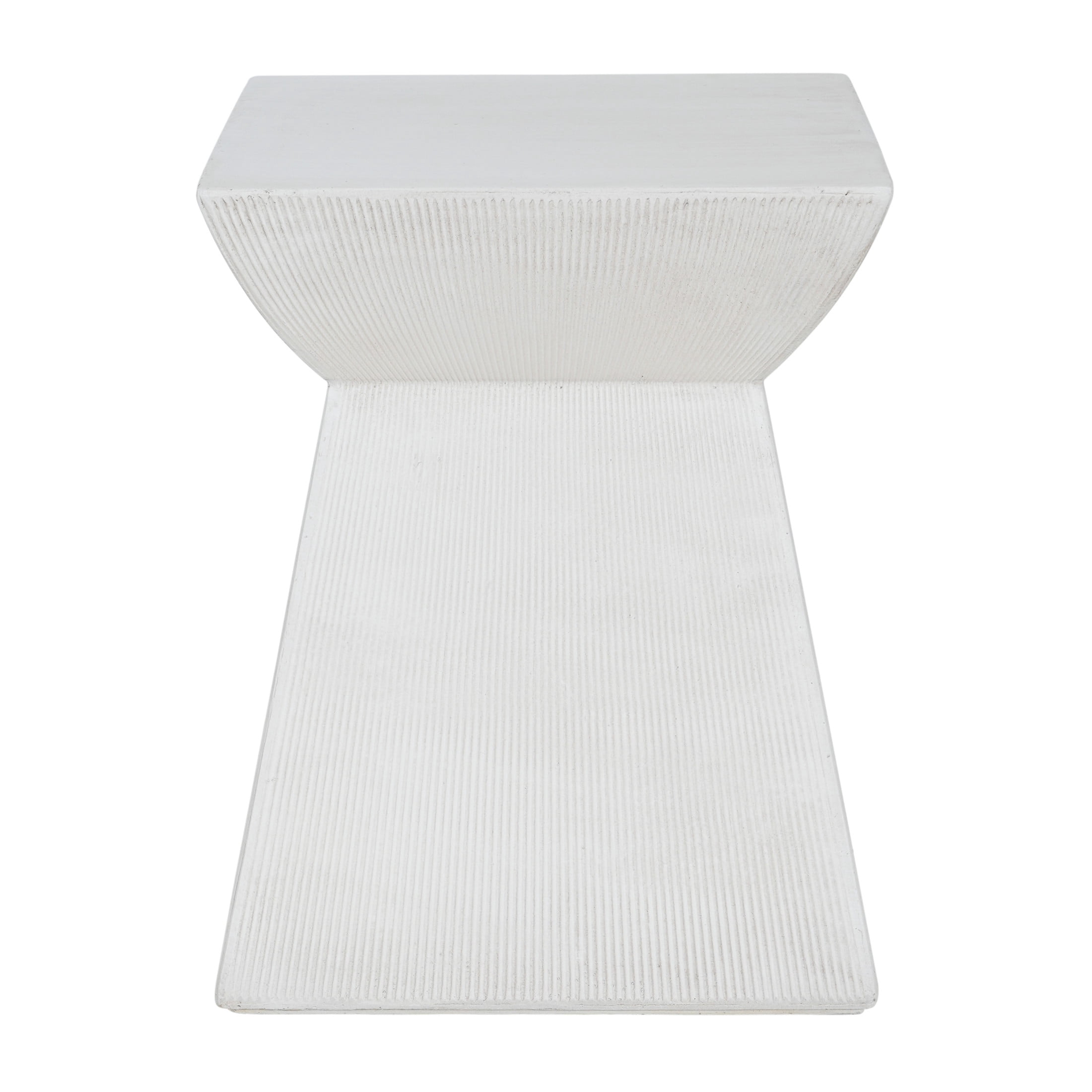 Christopher Knight Home Antique-Textured Lightweight Concrete Outdoor Accent Side Table, White