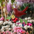 thumbnail image 2 of Metal Bird Wind Chimes Decorative Garden Stakes, Bird Song Bell Courtyard Decoration, Indoor Outdoor Lawn Pathway Patio Ornaments, 14.2 Inch Outdoor Metal Garden Decor Shaking Head Yard Art, 2 of 7