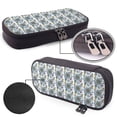 thumbnail image 4 of Lsque Flowers and Butterflies Printed Big Capacity PU Leather Pencil Case Large Pencil Pouch Stationery Pen Bag Pencil Holder for Teen, 4 of 6