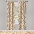 thumbnail image 2 of Ambesonne Botanical 4-Panel Curtains, Scene of Leaves Mushrooms, 56"x84", Champagne Peacock Green, 2 of 4
