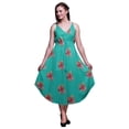 thumbnail image 1 of Bimba Robe Midi d'Été Imprimée à Fleurs pour Femmes, Col en V, Tenue de Vacances-TTG, 1 of 1