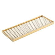 14 7 8" Counter Top Drip Tray Brass Finish With Drain