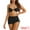 Black, variant on DARING DIVA Women's Underwire Spaghetti Straps Bikini Sets 3 Pieces L Black