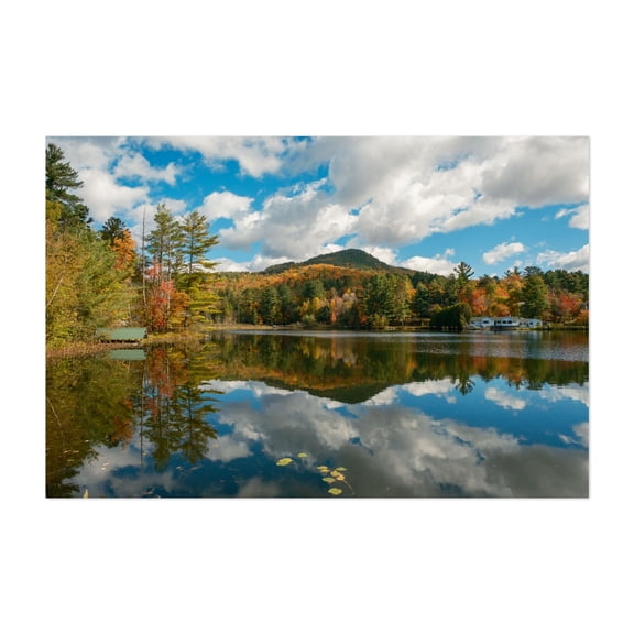 Moody Pond, Saranac Lake - New York Photography Autumn Landscape Scenic Nature Mountain Forest Unframed Wall Art Print 4 x 6 inches