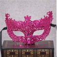 thumbnail image 1 of Máscara de baile de máscaras de zorro dorado sexy de Venecia rosa roja, 1 of 1