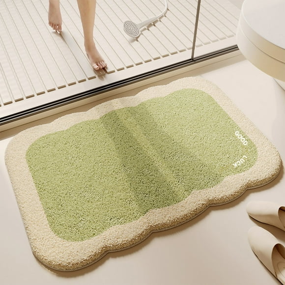 Alfombra de entrada de imitación de lana de oveja – Alfombra de baño suave y antideslizante, alfombra de ducha absorbente para el hogar, alfombra de estilo crema para el dormitorio o la sala