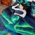 thumbnail image 4 of Homewish Teens Moutain Jungle Bedding Comforter Set 7pcs,Abstract Green Aurora Queen Bedding Sets Super Cozy,Happy Camping Queen Sheet Sets,Ultra Soft Home Decor,Reversible, 4 of 8