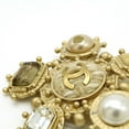 thumbnail image 5 of Pre-Owned CHANEL Coco Mark Tweed Faux Pearl Bijou Rhinestone Pin Brooch GP Gold 05A, 5 of 6