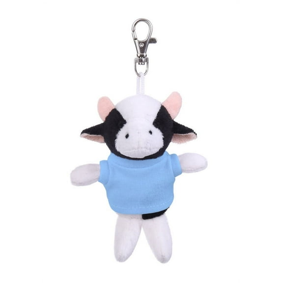 Made by Aliens Soft Plush Cow Keychain, Clip for Kids Keys, Purse & Bags,