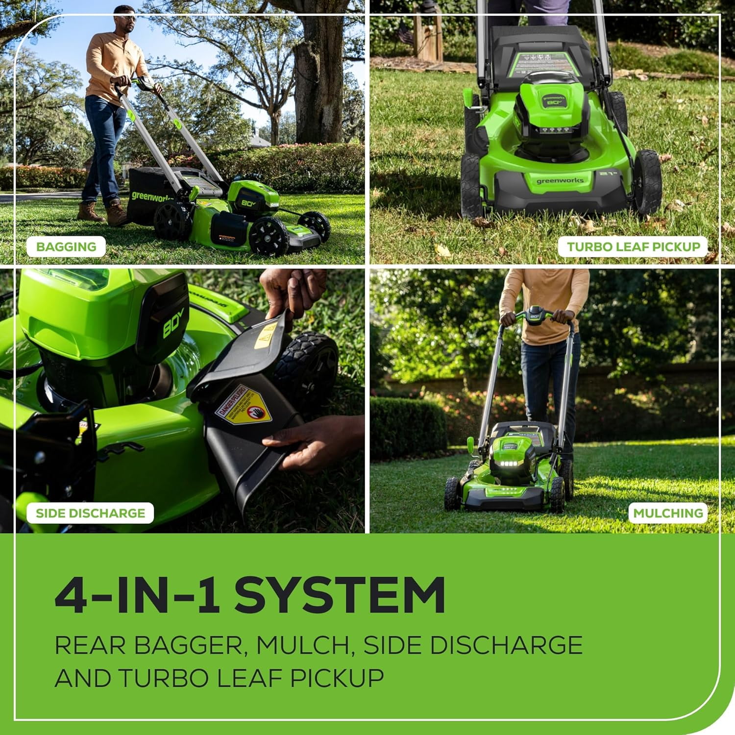 Greenworks 80V 21" (Push) Lawn Mower (Gen 2), 5.0Ah Battery