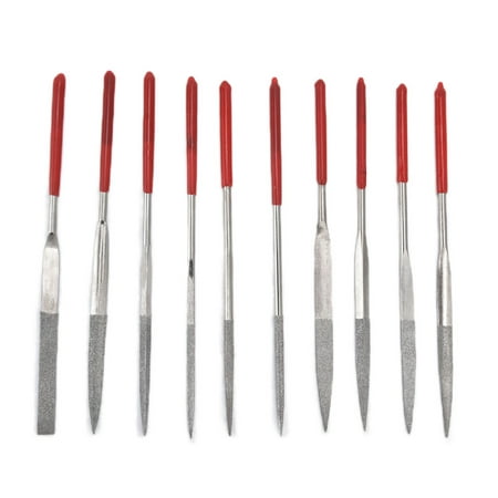 

10Pcs Needle File Set Hardened Sturdy Durable Comfortable Handle Convenient Jewelry Files4x160mm