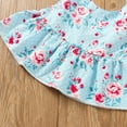 thumbnail image 3 of IROINNID Toddler Girl's Summer 3PCS Set Denim Shorts With Floral Halterneck Top, 3 of 9