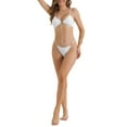 thumbnail image 2 of INSPIRE CHICWomen's Square Ring Bikini Sets 2 Pieces Adjustable Spaghetti Straps Triangle Bottoms Swimwear Bathing Suits Small White, 2 of 5