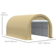 thumbnail image 3 of Outsunny 10' x 16' Carport Storage Tent Anti-UV PE Portable Garage, Beige, 3 of 10