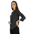 thumbnail image 3 of Inkmeso Stylish Mandarin Collar Top For Women Casual Solid Relaxed-Fit Zipper Front Tunic, 3 of 7