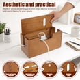 thumbnail image 5 of Grusce Wood Cable Management Box, Wooden Cord Hider Organizer for Power Strip, Electrical Hiding, TV Wires, Desk Cables, Office Under Desk Cable Storage Box for Home Office Wire Storage Organization, 5 of 11