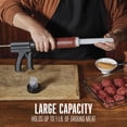 thumbnail image 3 of Weston Original Beef Jerky Gun Jr. Kit, Makes Flat and Round Snack Sticks, 1lbs Meat Capacity, With Sausage Funnel, 2 Nozzles, Stomper and Two Cleaning Brushes, Gifts for Men, Black (37-0260-W), 3 of 4