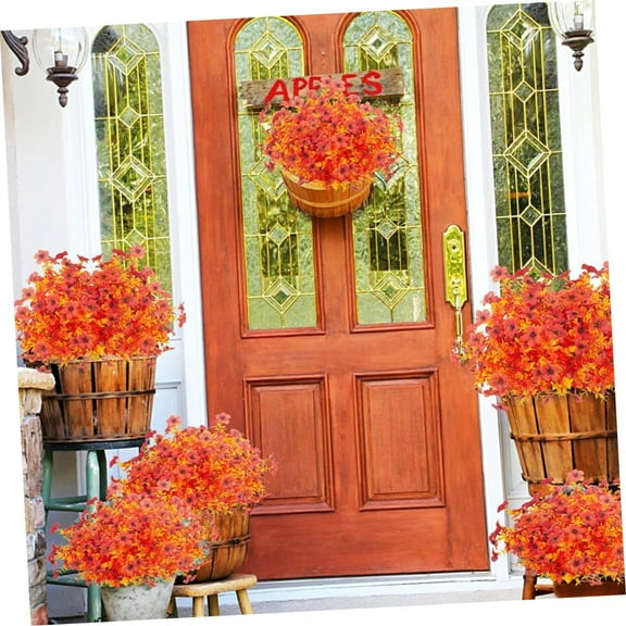 12 Pcs Artificial Hanging Flowers for Outdoor Spring Decor, UV Resistant Fake Flower for Outdoor Garden Porch Patio Wedding Decor,Halloween