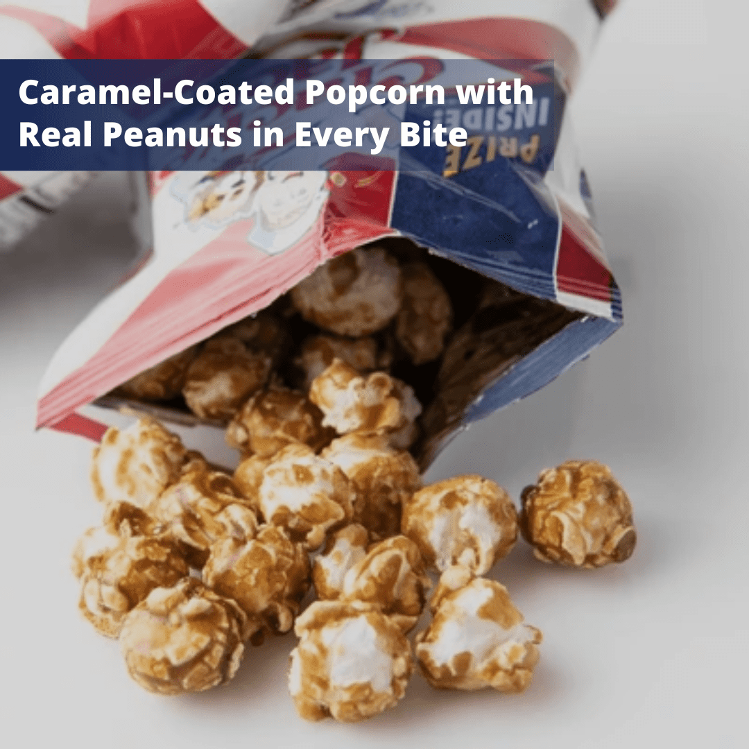 Sweet and Salty Popcorn Individual Bags, 30 Count Bulk Pack- Classic Caramel Coated Popcorn & Peanuts, On-the-Go Snack by Crackerr Jack