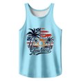 thumbnail image 2 of Tank Tops Men Funny Sleeveless Crewneck Graphic T Shirts Casual Beach Summer Athletic Muscle Lightweight Vest Light Blue M, 2 of 3