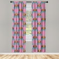 thumbnail image 3 of Ambesonne Lotus Curtains, Flower of Prosperity, Pair of 28"x84", Multicolor, 3 of 5