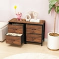 thumbnail image 3 of Nightstand, Set of 2 Bedside Table with 2 Storage Drawers, Wooden Top Fabric Cabinet Kids Mini Dresser for Bedroom, Closet, Entryway, College Dorm, Rust Brown, 3 of 7
