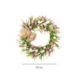 thumbnail image 2 of Spring Outdoor Door Wreath - Lightweight Artificial Tulip & Spring Grass Wreath with Linen Knot, All-Year Home Decor for Doors, Walls or Living Rooms, Perfect Wedding Hanging Ornament, 15.75in, Pink, 2 of 8