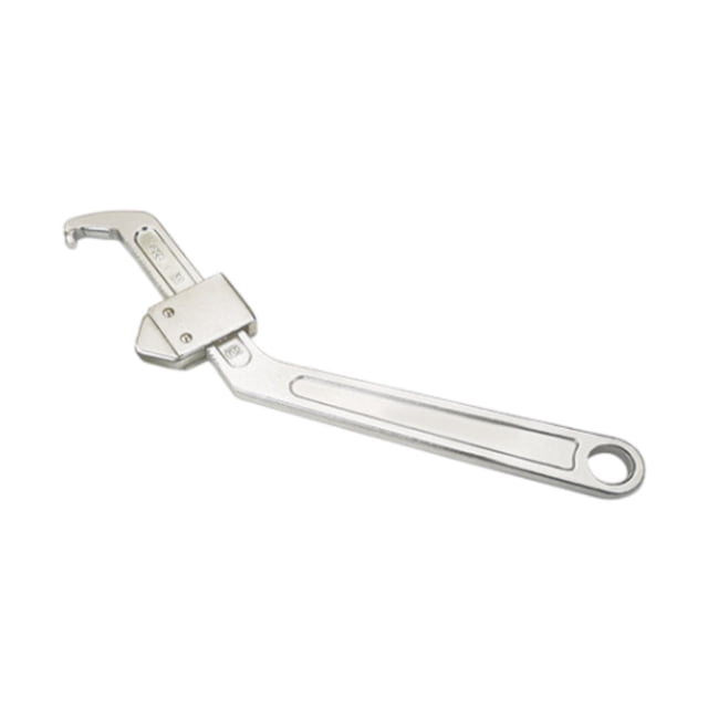 Llave de tuerca de gancho de orificio lateral, llave ajustable, accesorios de diseño ergonómico de alta resistencia para máquinas herramientas, cabeza redonda