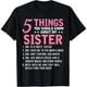 thumbnail image 1 of 5 cosas que debes saber sobre la playera de mi hermana y hermano divertido - Tamaño Extra grande S a 4XL para mujer - Regalo ideal, 1 of 7