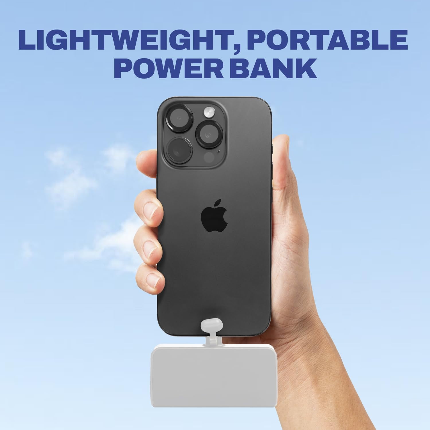 CHARGEWORX Mini Portable Charger Power Bank with Built-in USB-C Connector, LCD Display for Battery, 5000mAh, Fast Charging, Small & Compact Design