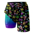 thumbnail image 2 of Womens Swim Shorts with Compresssion Liner 2026 Summer Casual Elastic Waist Leopard Print Board Shorts with Pockets Beachwear, 2 of 2