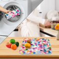 thumbnail image 3 of Yayeee Dish Drying Mat for Kitchen Counter 16" x 18" Microfiber Super Absorbent Coffee Decorative Pad, Light Colorful Circles, 3 of 9