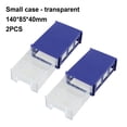 thumbnail image 1 of 1PC Stackable Plastic Hardware Parts Storage Boxes Component Screws Toolbox 2PCS transparent, 1 of 9