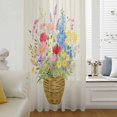 thumbnail image 5 of Spring Flowers Basket Sheer Curtains 108" Extra Long, Vintage Colorful Floral Light Filering Curtains, Privacy Drapes Simi Floor to Veiling Curtain for Living Room Bedroom Large Window Treatment, 5 of 9