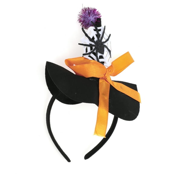 Unique Bargains 1 Pc Classic Spider Web Pattern Headband for Halloween Black Orange