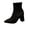 Black, variant on Women's Sock Boots Chunky Heel Ankle Booties Elastic Pointed Toe Fall Winter Back Zipper High Heeled Mid Calf Boots