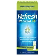 (2 pack) Refresh Relieva PF Preservative-Free Artificial Tears Lubricant Eye Drops, 10 ml