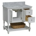 thumbnail image 2 of Beverly 36" Bathroom Vanity with White Cabinet and Carrara Marble Top, 2 of 6