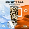 thumbnail image 4 of Leopard Tiger Print 40 Oz Tumbler with Handle and Straw Lid, Stainless Steel Insulated Travel Coffee Mug, Vacuum Insulated Water Bottle for Home, Office, Car, Keep Hot/Cold for Hours, 4 of 8