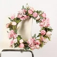 thumbnail image 4 of 16 inch Artificial Silk Flower Camellias Hydrangea Door Wreaths for Mother's Day Holidays Home Kitchen Office Wall Window Wedding Décor All Season,Wreath for Front Door, 4 of 7