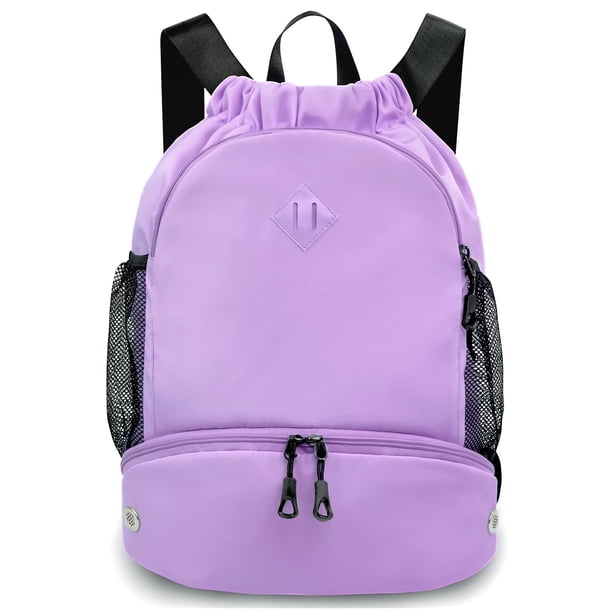 Mochila de Cuerdas RHDZO para Gimnasio con Compartimento para Zapatos Morada