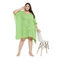 thumbnail image 6 of Oussum Women Plus Size Tunic Lurex Short Adjustable Dress for Ladies, Green, 6 of 7