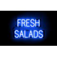 thumbnail image 1 of SpellBrite FRESH SALADS LED Sign for Business. 24.1" x 15.0" Blue FRESH SALADS Sign Has Neon Sign Look With Energy Efficient LED Light Source. Visible from 500+ Feet, 8 Animation Settings., 1 of 4