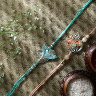 Set of 2 Rakhi for Brother Rakhi Thread Bracelet for Bhai Bhabhi Bhaiya veera Raksha Bandhan Rakhi Set Dora Bracelets with gift Pack for Brother Sister Indian Traditional Raksha Bandhan Festival