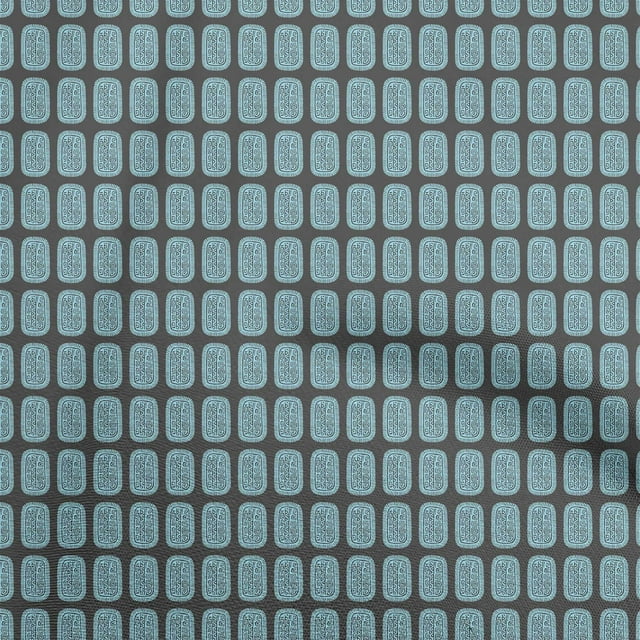 oneOone Cotton Flex Turquoise Blue Fabric Geometric Craft Projects Decor Fabric Printed By The Yard 40 Inch Wide