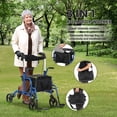 thumbnail image 4 of Yeshouse Andador 2 en 1 con ruedas todoterreno de 30 cm, asiento y respaldo, freno doble, marco ligero y ajustable, bolsa de almacenamiento, capacidad de 130 kg, plegable para adultos y mayores, 4 of 6