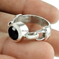 thumbnail image 3 of Natural Black Onyx Gemstone Ring, Pure 925 Sterling Silver Jewelry, Black Stone Faceted Cut Round Ring, Statement Ring, Wedding Ring, Amazing Ring, Family Gifts, Unique Giftable Ring Size 7, 3 of 4