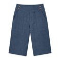 thumbnail image 5 of felwors Womens Casual Bermuda Shorts Knee Length Wide Leg 2 Pockets Navy for Size M, 5 of 7