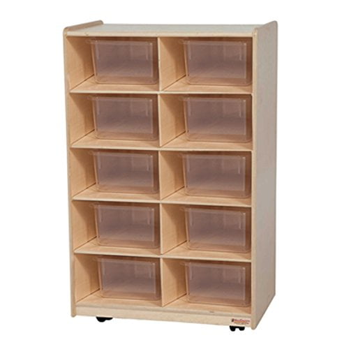 Wood Designs 16101 Vertical Storage with 10 Translucent Trays