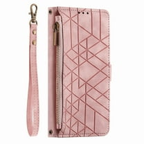 Dteck for Google Pixel 7 Pro Wallet Case, PU Leather Magnetic Flip Case with Lanyard Strap Wristlet Zipper Card Holder for Google Pixel 7 Pro,Pink